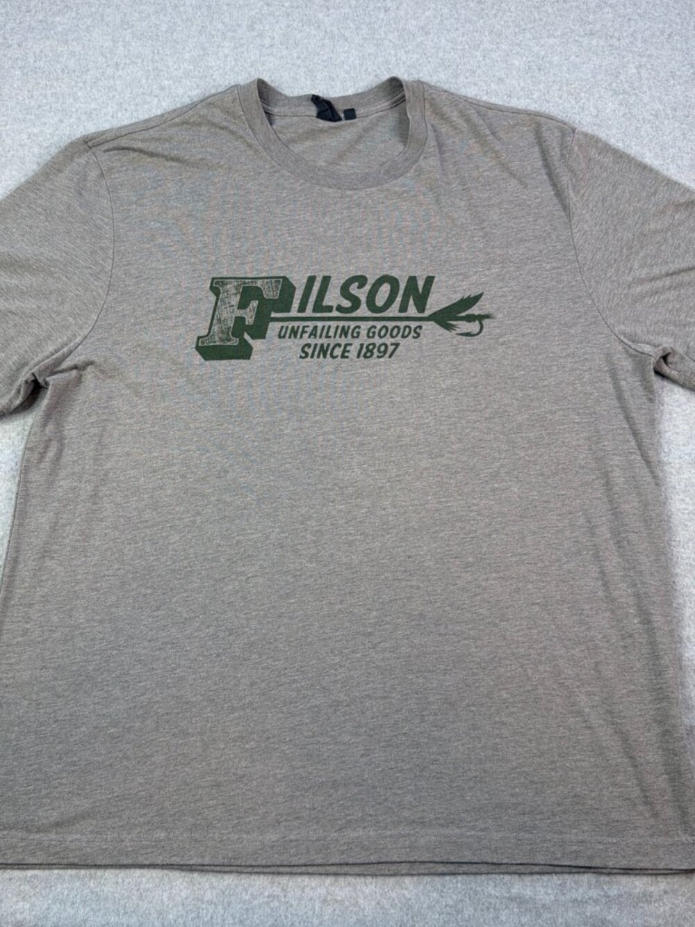 Filson Spellout Logo Graphic Buckshot T-Shirt Tee 3XL Gray Outdoor Hunting